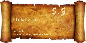 Siska Zia névjegykártya